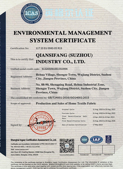 Chứng chỉ ISO14001:2015